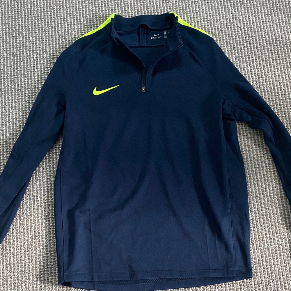 Nike Dark Blue and Bright Yellow Half-Zip Pullover